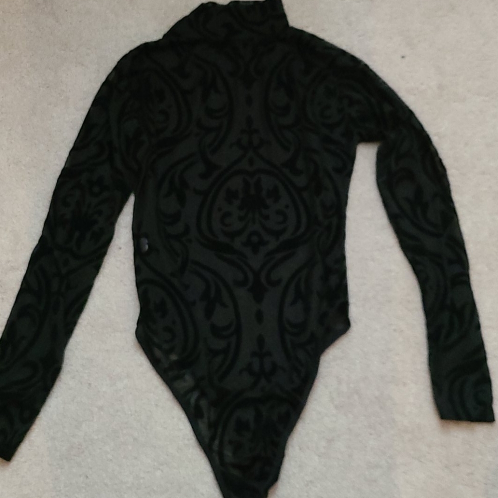 Sheer high neck body suit